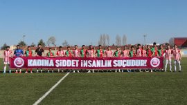 Amatör futbol maçında kadına yönelik şiddete dikkat çekildi