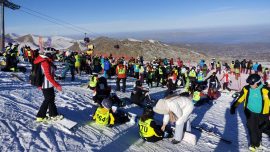Snowboard 1. etap müsabakaları Erciyes'te yapıldı