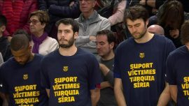 İspanya Basketbol Ligi'nde depremzedeler için saygı duruşu