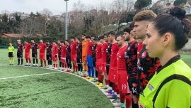 Zonguldak'ta amatör lig hakem ve futbolcuları depremde hayatını kaybedenleri andı