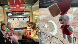 "Zeyrek" Filistinli çocuklar için Sarıkamış yolunda örülüyor