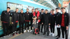 Sivasspor hızlı trenle Ankara'ya geldi